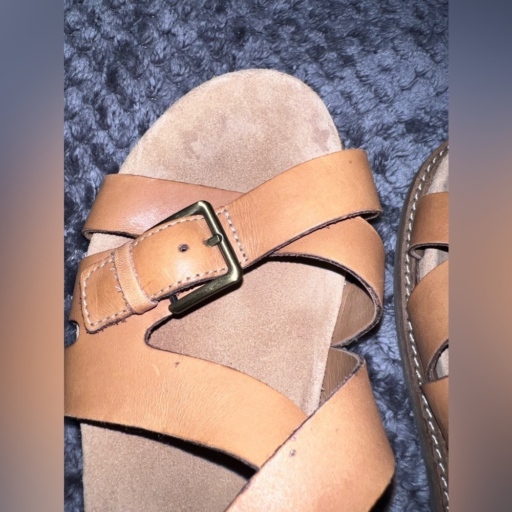 CLARKS Artisan Sandals Flats Fisherman Open Toe Straps Leather Shoes Sz 9 - Picture 10 of 14